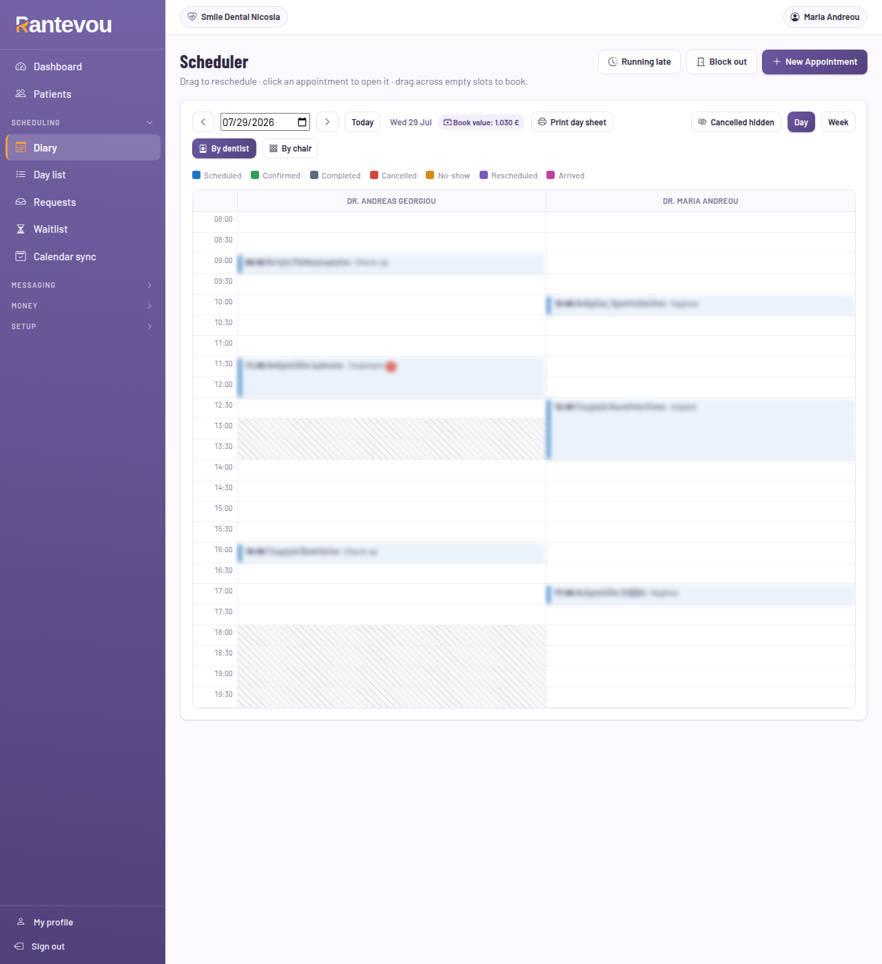 Rantevou scheduler